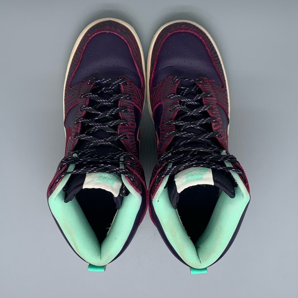 Nike‎ Dunk High Skinny Print Skate Shoes 543242-500 Women's Sz 8.5 - Picture 4 of 10